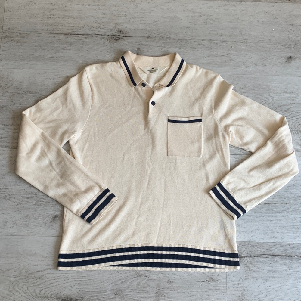 H&M Boys Old Money Striped Soft Cotton Sweatshirt